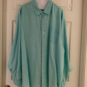 Tommy Bahama Mint Green Button-Up Linen Shirt